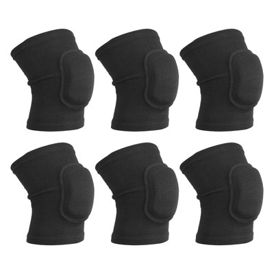 3 Pairs S Dance Knee Pads Volleyball Protective Sponge Brace Black
