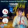 Hion Personal Safety Alarm for Women, 2 Pack Rechargeable 130dB Self Defense Alarm Keychain with LED Flashlight, Emergency Safe Sound Security for Children Elderly College Girls, Black+White