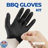 BBQ Gloves Set, 4 Reusable Cotton Glove Liners and 100 Disposable Nitrile Gloves, for Heat Resistant Cooking, Grilling Accessories, Food Prep and Smoker, Guantes de Barbacoa Nitrilo