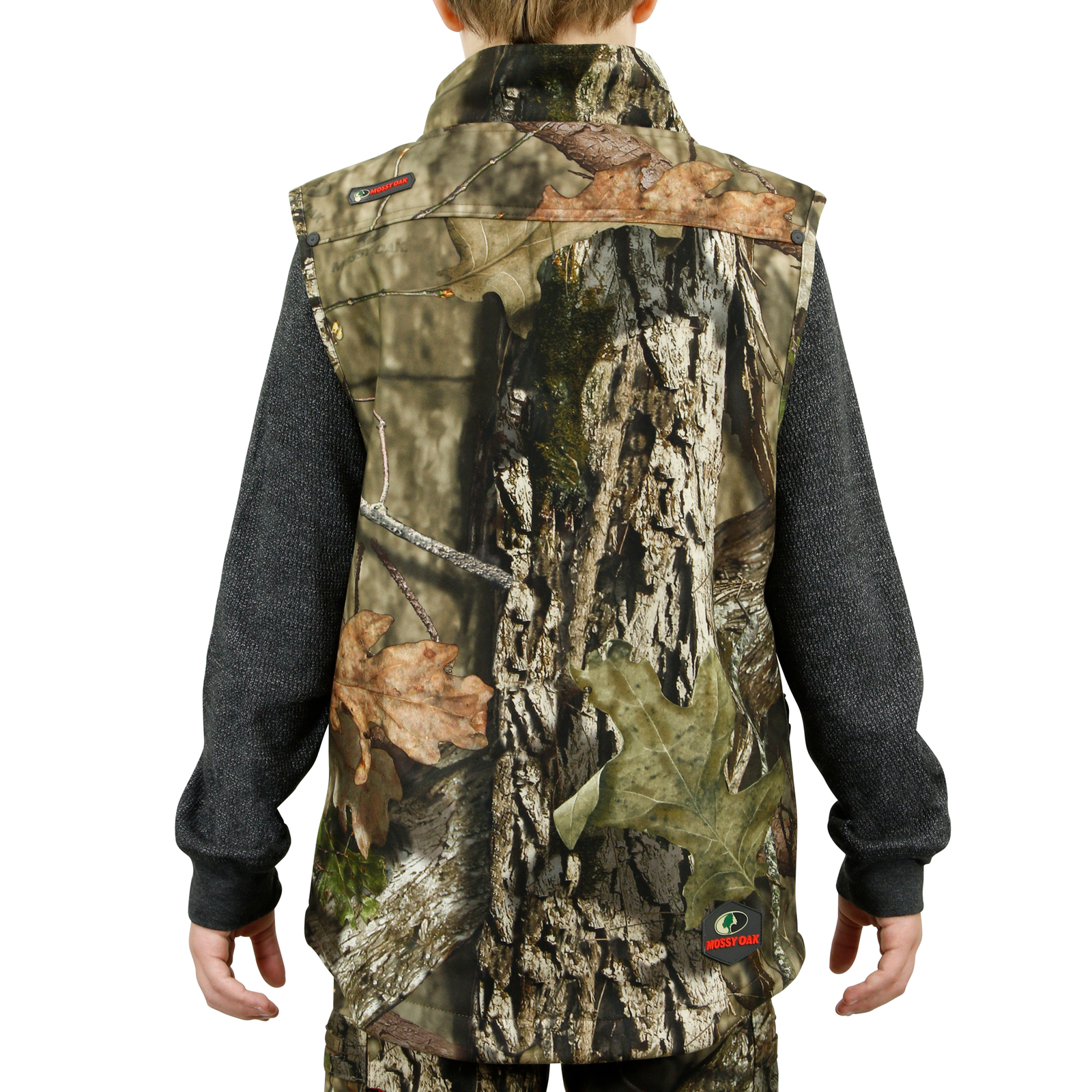 Mossy Oak Youth Sherpa 2.0 Vest, Camo Sherpa Lined Hunt Vest for Kids