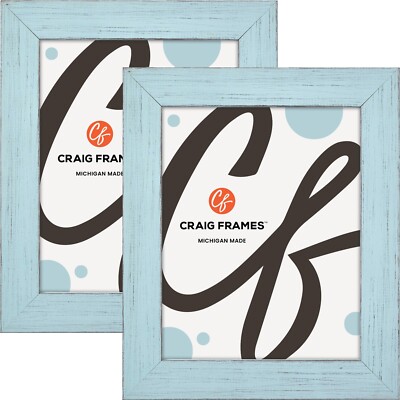 Jasper, 1.5'' Country Sky Blue Picture Frame, Common Sizes 4x5 - 24x36, 2-Pack