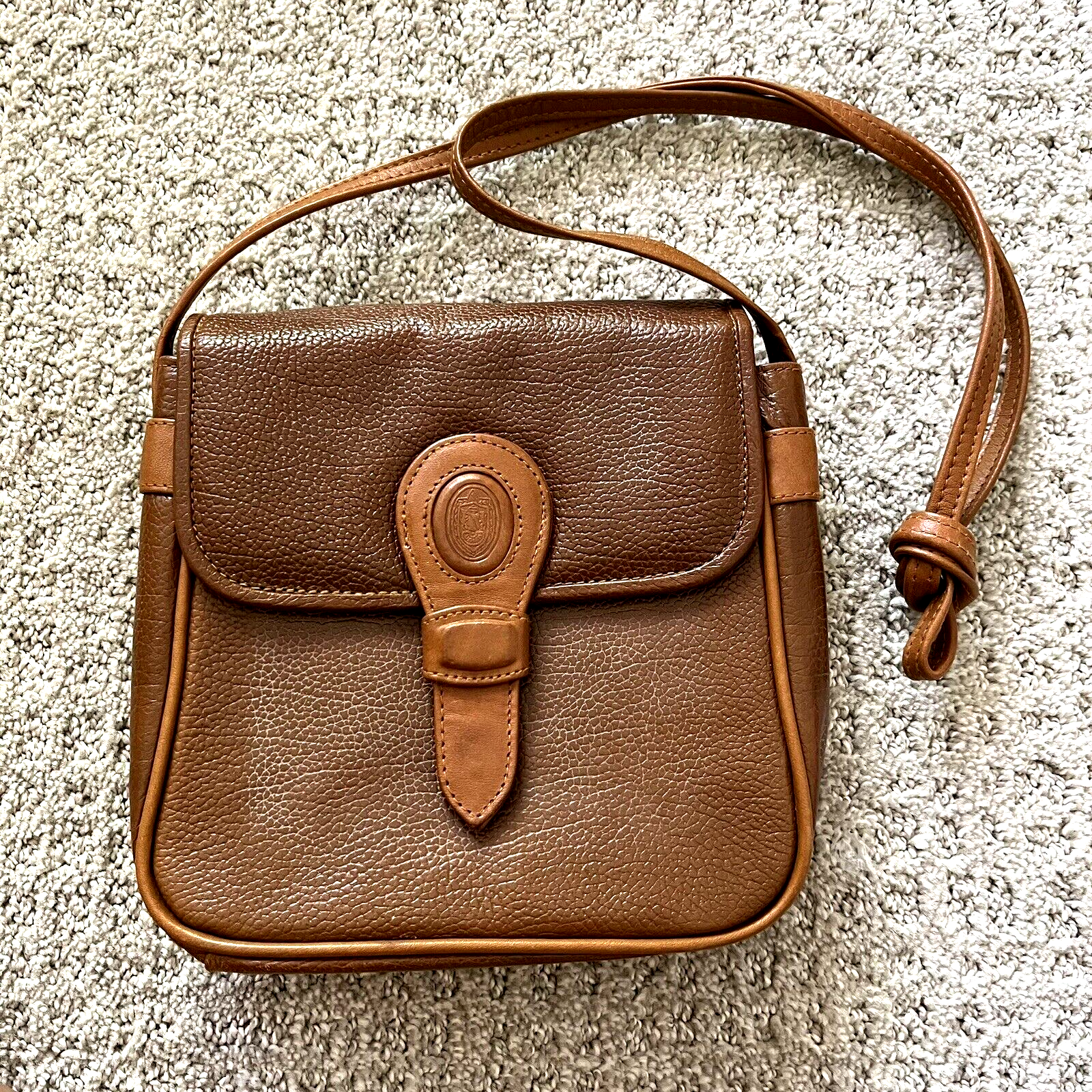 Unisa Brown Leather Crossbody Bag Pebbled Vintage 90s Y2K Genuine Tote Uruguay