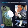 Caka for iPhone 11 Case, iPhone 11 Phone Case [Compatible with Magsafe] [Built-in Invisible Stand] [Heavy Duty Drop Protection] Shockproof Rugged Protective Magnetic Cover Accessories Green