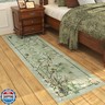 Vowkten Runner Rug Chinoiserie-Style Floral Vintage Kitchen Rugs Non Slip Washable with Rubber Backing Soft Carpet for Laundry, Bedroom, Bathroom, Green