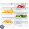 Aspinol 10-Pack Food Storage Containers with Airtight Leakproof Lids, BPA-Free Meal Prep Containers for Microwave/Dishwasher/Freezer, White, 47.3oz Each