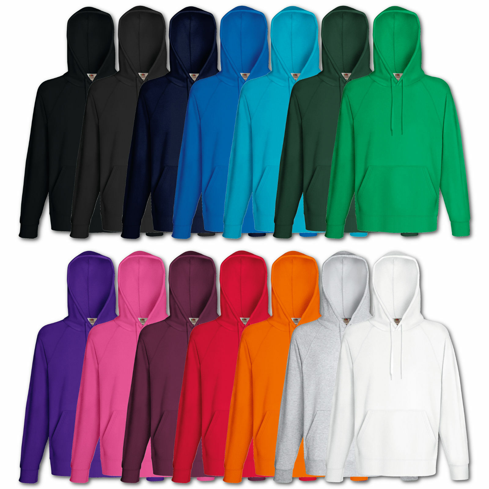 Fruit of the Loom Kapuzenpullover Sweatshirt Lightweight Hoodie Shirt M L XL XXL