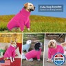 Queenmore XXL Dog Sweater, Dog Sweaters for Large Dogs Girl or Boy, Dog Christmas Sweaters XXL, Winter Big Dog Sweatshirt Knitwear, Pet Chunky Warm Coat for Small Medium Size Dogs, Fuchsia XXL