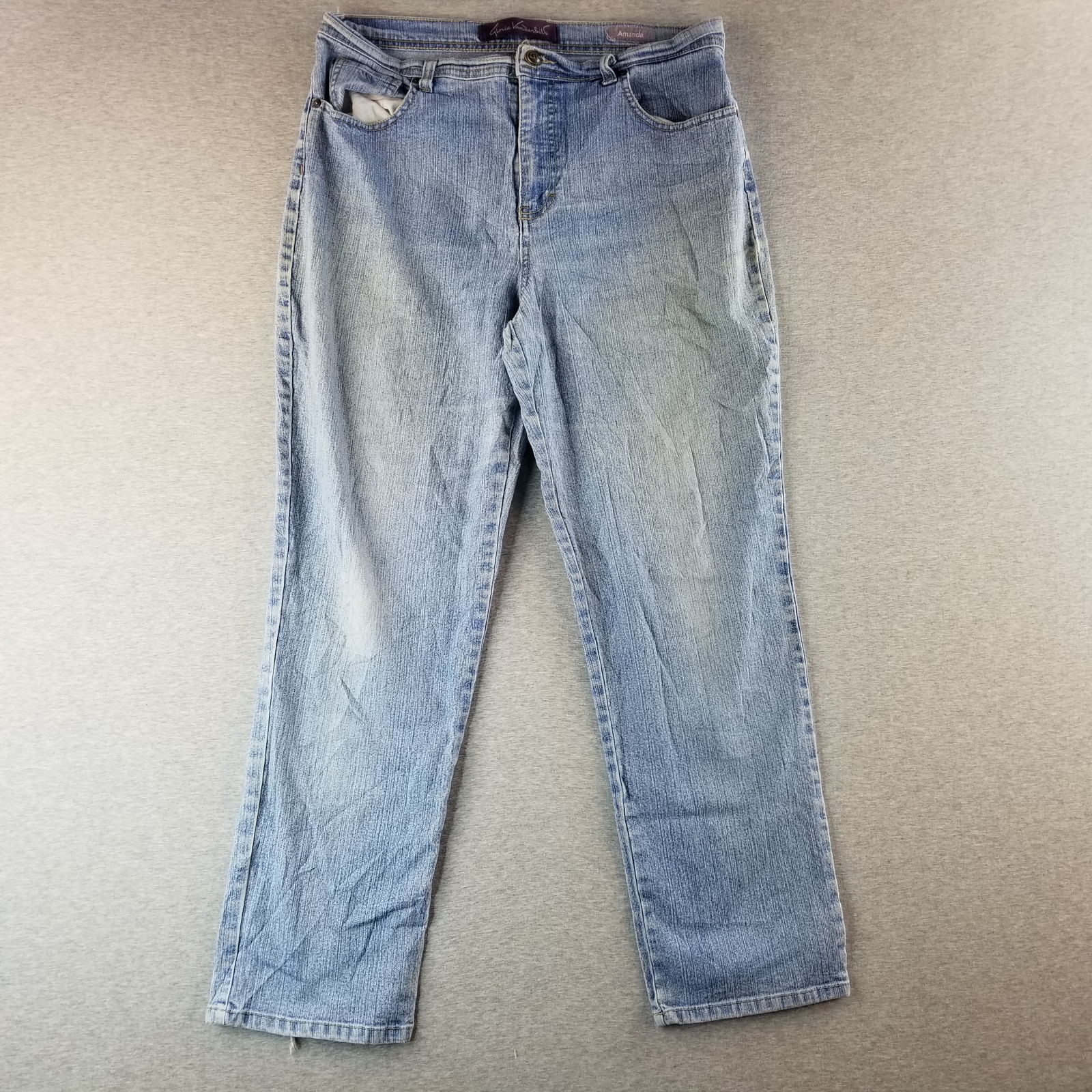 Gloria Vanderbilt Jeans Women's Sz 12S Light Blue Wash Straight VTG Grunge