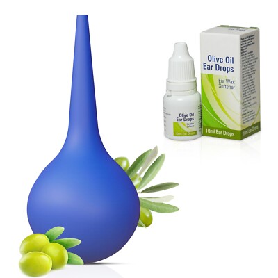 NanaCare Ear wax removal kit, Syringe Ear Bulb With  Olive Oil Ear Drop