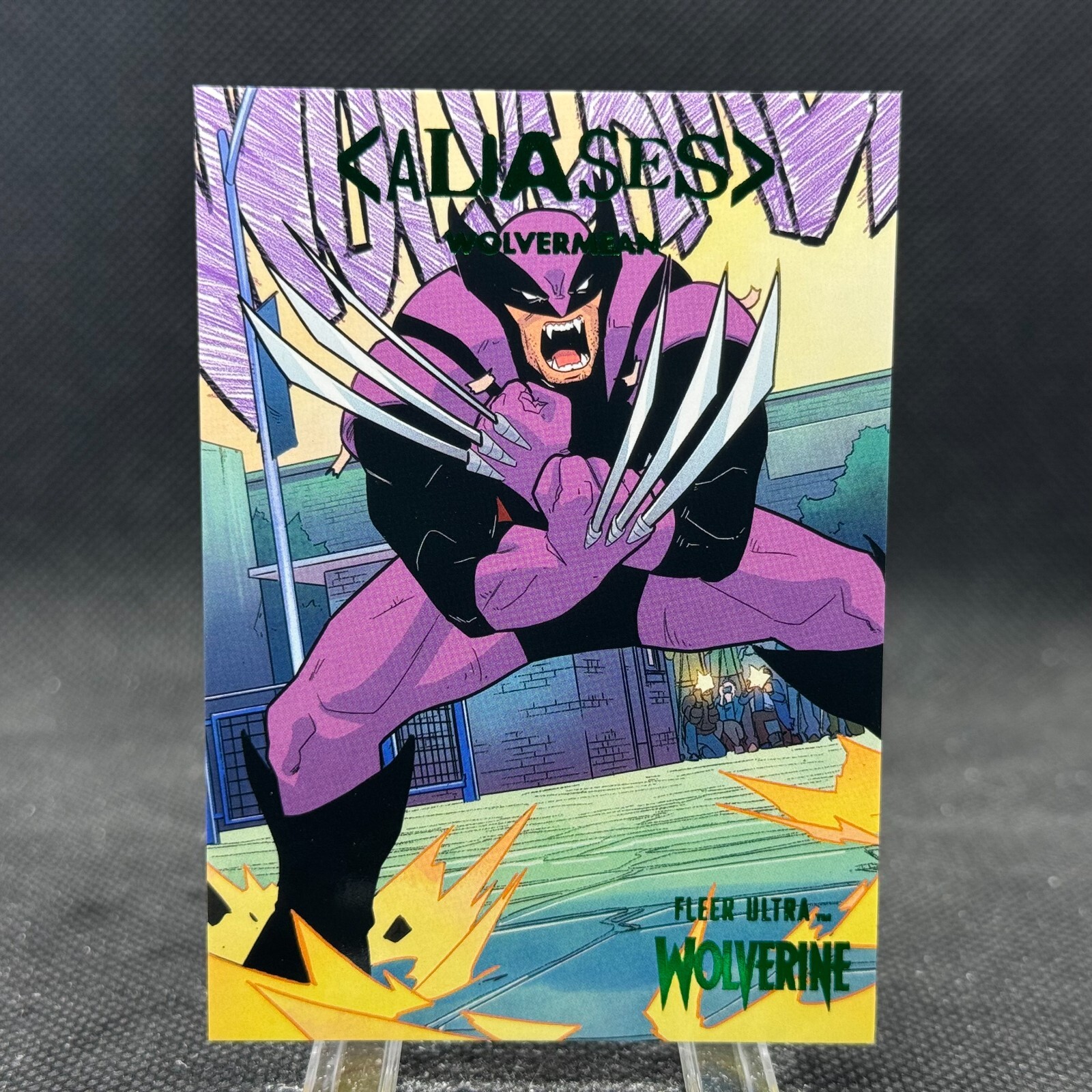 イマンヴェラーニ サイン オート upper deck marvelカマラカーン 2023 Fleer Ultra Wolverine Aliases Wolvermean Green Foil #A