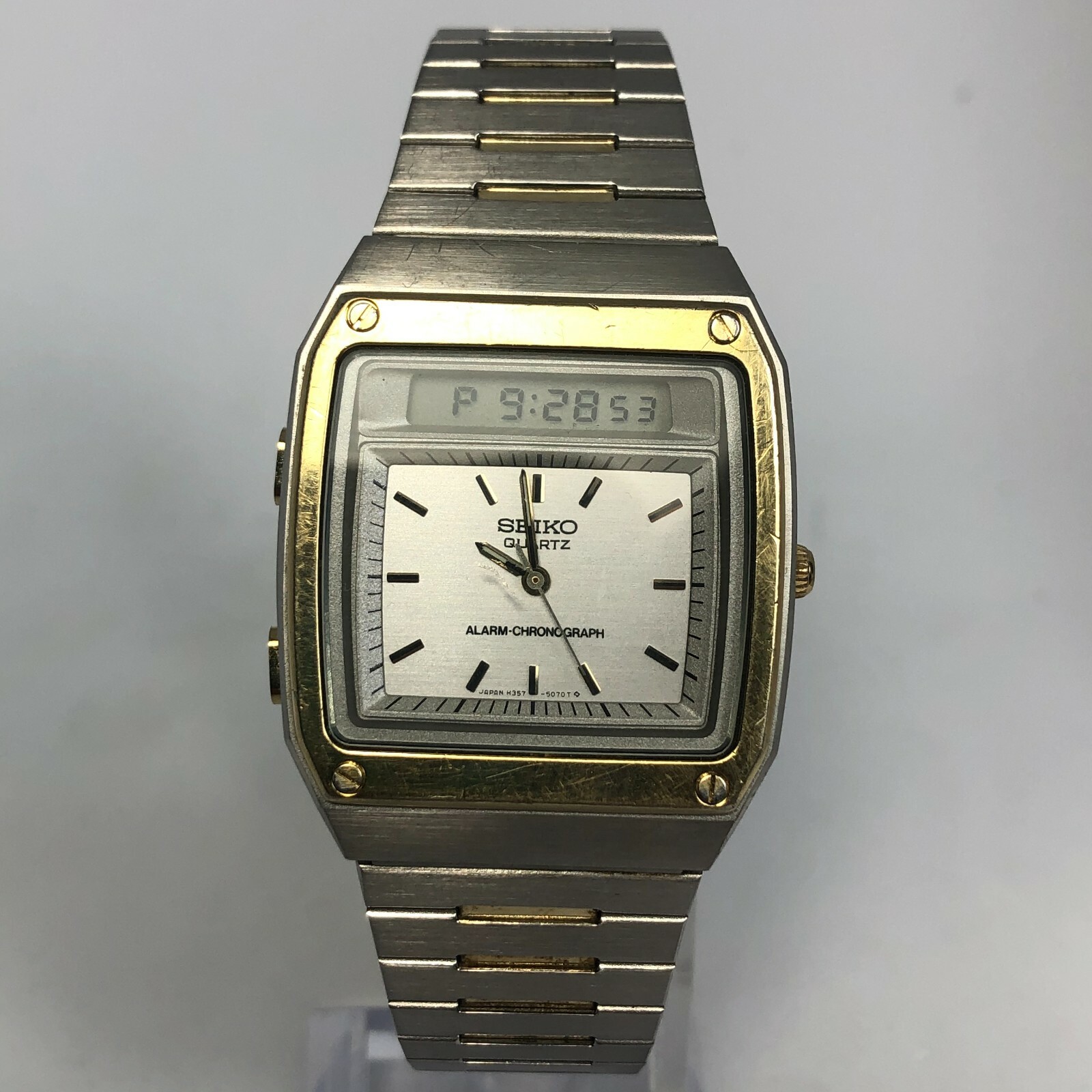 Seiko H357-5040 Mens Alarm Chronograph Two Tone Bracelet Analog Digital  WatchのeBay公認海外通販｜セカイモン