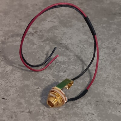SWITCHCRAFT  Prewired ''GOLD'' #11 1/4'' Mono OUTPUT JACK  w/10'' Gavitt Wire Leads