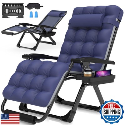 Suteck Oversized Zero Gravity Chair,29In XL Lounge Chair w/Removable Cushiona