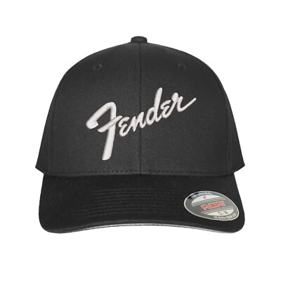 F e n d e r  Logo Embroidered Flexfit Hat Best Musician's Artist Guitar Gift