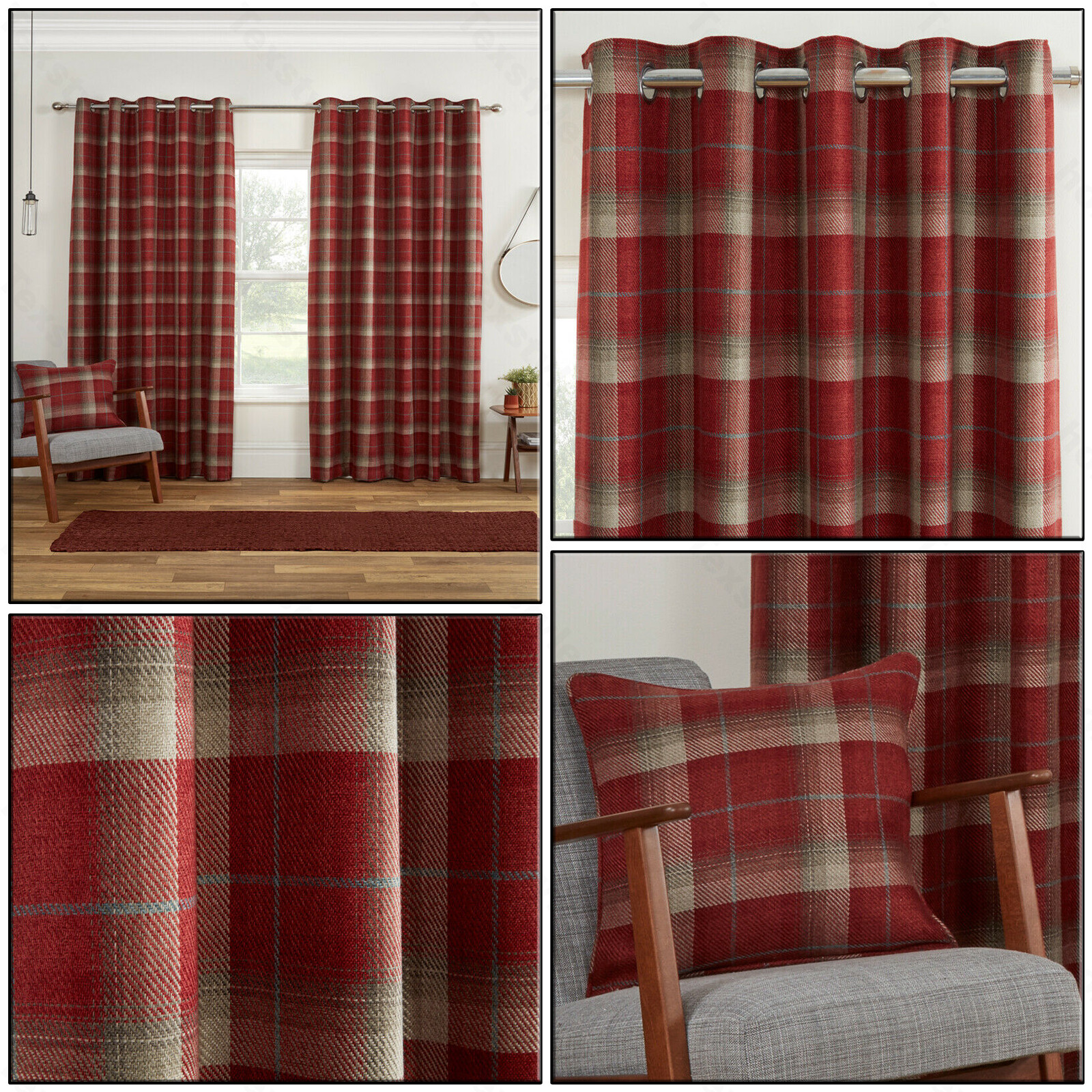Red Blackout Highland Tartan Carnoustie Check Eyelet Top Ring Top Curtain Pair Ebay Red Blackout Highland Tartan Carnoustie Check Eyelet Top Ring Top Curtain Pair Ebay