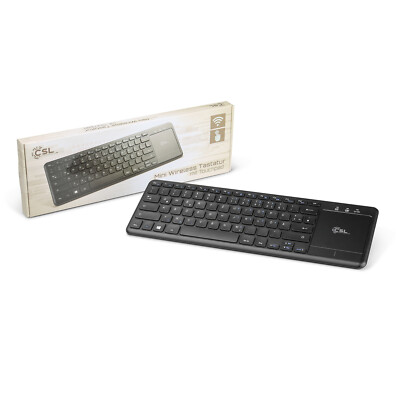 CSL Mini Funk Tastatur wireless Touchpad, slim, kabellos, USB Dongle