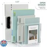 SANRUI Acrylic Magazine Holder Desk Organizer Workspace Sorters，Clear Bookend File Sorter Holder，Folder Rack, Office Accessories Organization Storage with 3 Vertical Compartments
