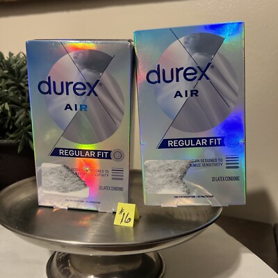 Durex Air Ultra Thin Regular Fit Latex Condoms for Men 10 Count 2 Pack