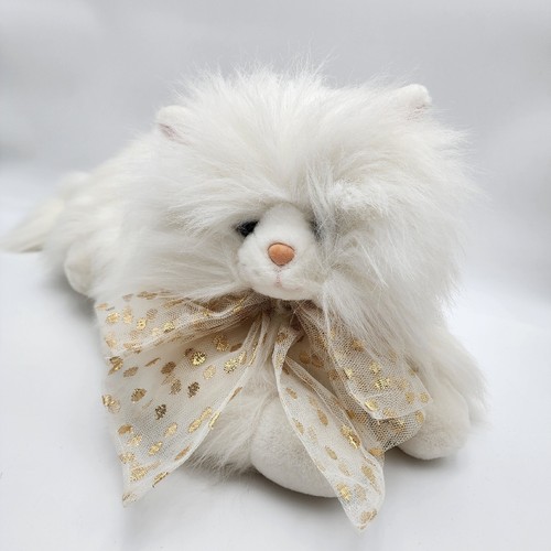 Vintage Commonwealth White Fluffy Persian Cat Plush Soft Stuffed Animal Toy