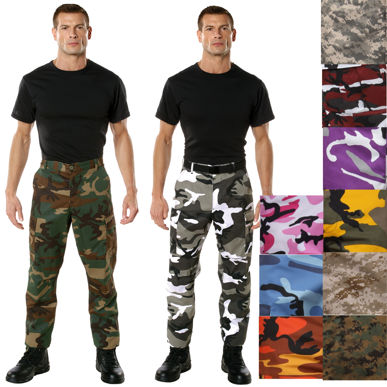 Military BDU Pants - Army Cargo Fatigue Camouflage Camo