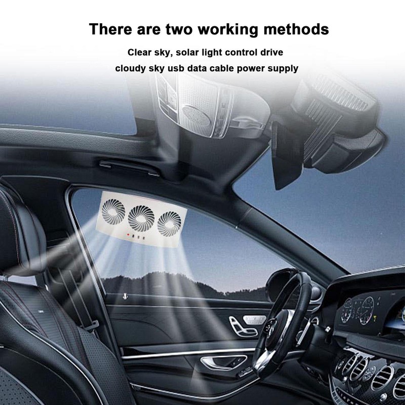 Car Window Fan 3 Cooler Solar Powered Fan Car Ventilator Car Radiator