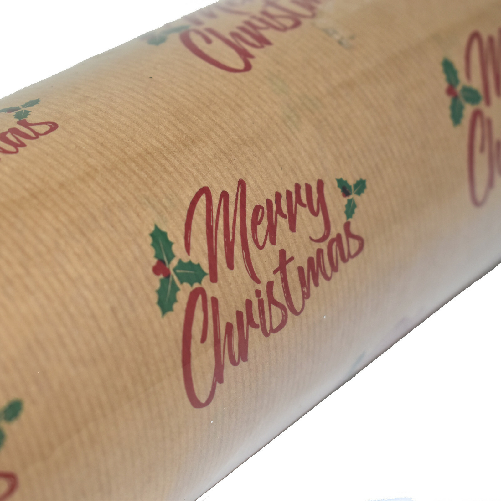 NATURAL KRAFT MERRY CHRISTMAS WRAPPING PAPER 500mm x 100m ROLLS XMAS ...