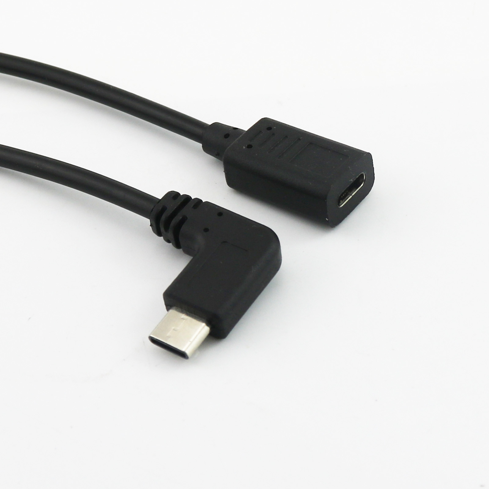 1x 30cm Type C USB 3.1 Male Right Angle to Female Jack Data Sync Extension Cable
