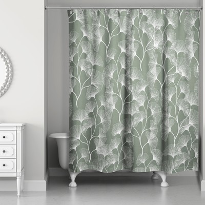 Creative Products Sage Gingko 71 x 74 Shower Curtain