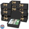 PEKGRIL 15 PCs Gift Boxes with Lids, Black 10X8X4 Inch Gift Boxes, Bridesmaid Proposal Box with Ribbon, Kraft Paper Boxes for Wedding, Packaging, Present, Birthday, Christmas, Party
