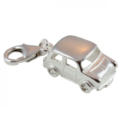 Mini Car - 925 Sterling Silver Clip On Charm With Soldered On Clasp - Cooper
