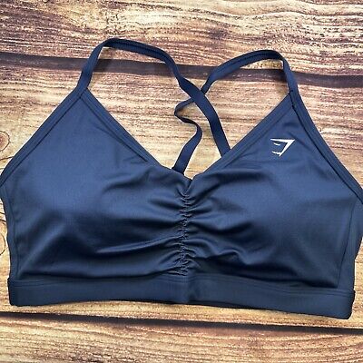 Gymshark Women's Body Fit Ruched Sports Bra Navy Large