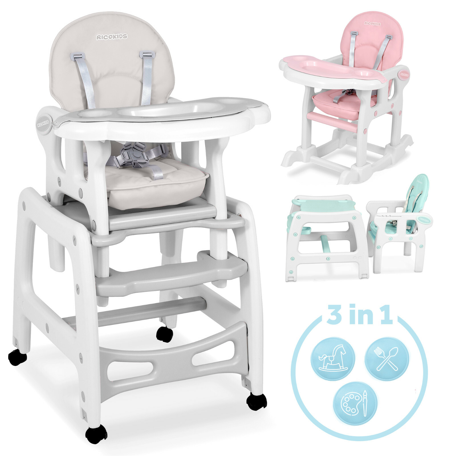 5in1 Multifunktional Kinderhochstuhl Schaukel Kombistuhl Ricokids Sinco Ricokids