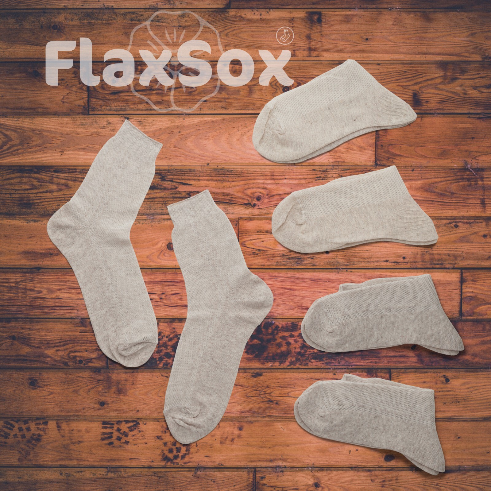 Breathable Thin Mesh-knitted Organic Linen Men`s Socks, Set of 3, 5, 10 pairs