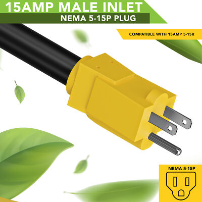 15 Amp Male - 30 Amp Female Dogbone Adapter RV Electrical Converter Cord Pigtail