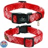 Elegant little tail Christmas Dog Collar, Pet Dog Collar Cotton Soft Red Plaid Winter Pet Collars Holiday with Quick Release Buckle Puppy Collar for Small Puppy