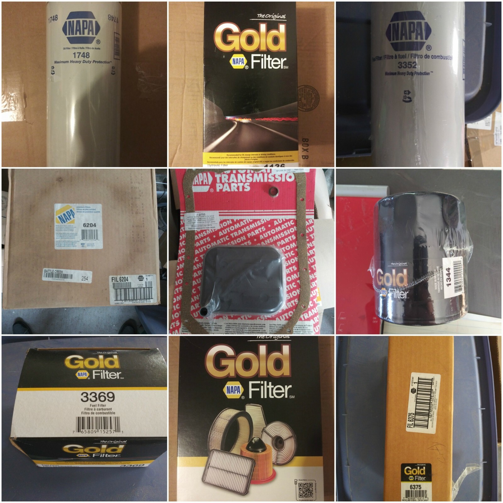 Napa Gold Air, Fuel, Hydraulic Filters All New. Free Shipping. Many