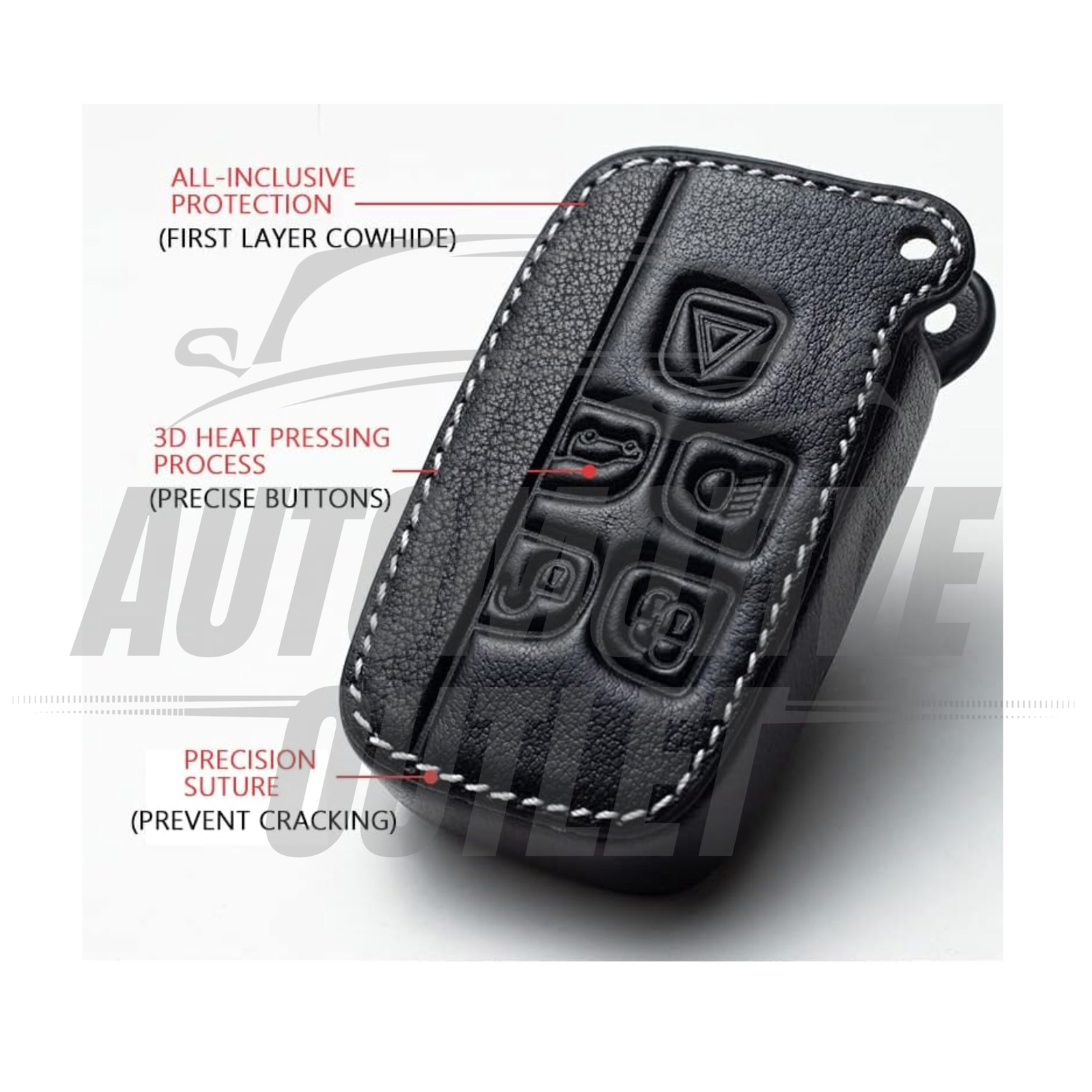 CAR LEATHER REMOTE KEY FOB COVER CASE FOR RANGE ROVER EVOQUE JAGUAR XF XJ XE XJL 6