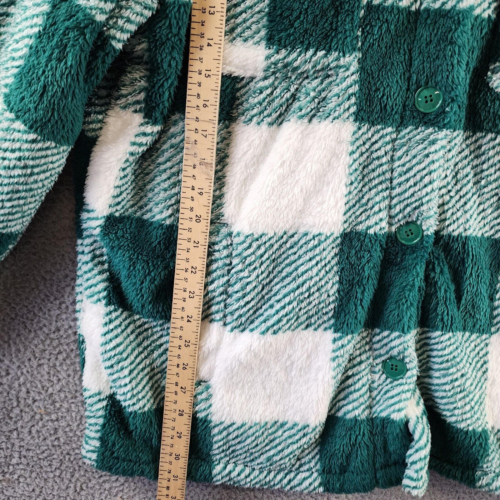 White Mark Plaid Shacket Women's 2XL Green/White Full Front Button Closure L/S - Picture 9 of 15