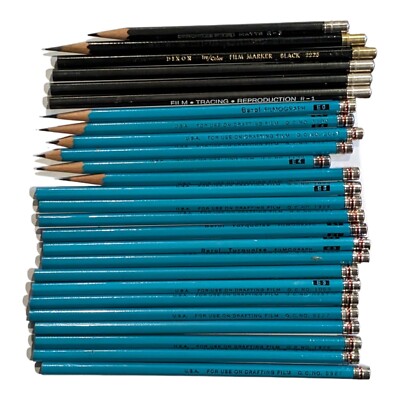 Vtg Berol Turquoise Filmography Dixon FTR Draft Pencil Lot 26