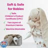 Bunny Lovey Security Blanket – Safe and Soft Toddler, Infant Lovey for Comfort and Cuddles, Newborn Snuggle Toy, Neutral Baby Gift for Boys or Girls. Big Size 16in.