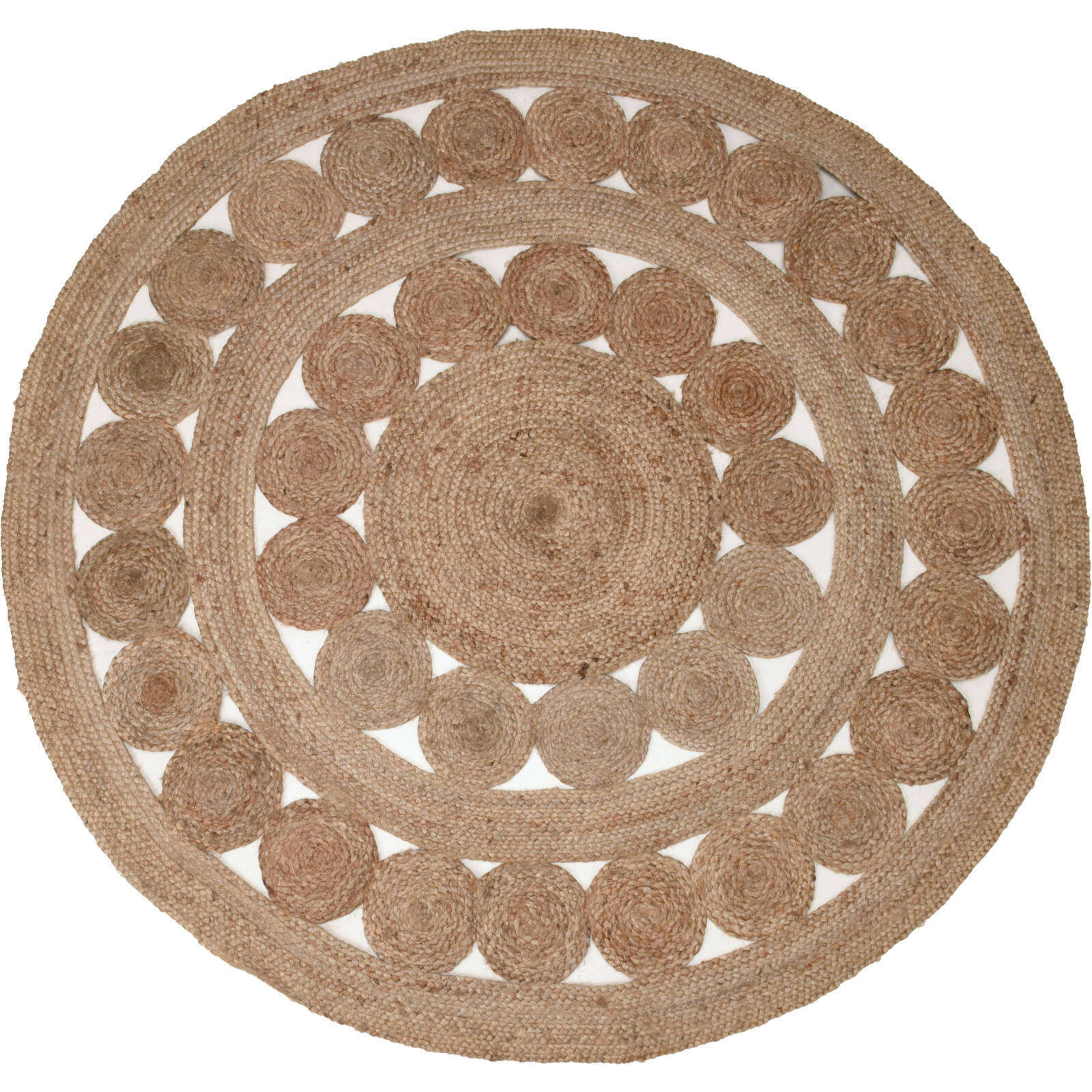 Jute-Teppich, Ø 150 cm, gemustert