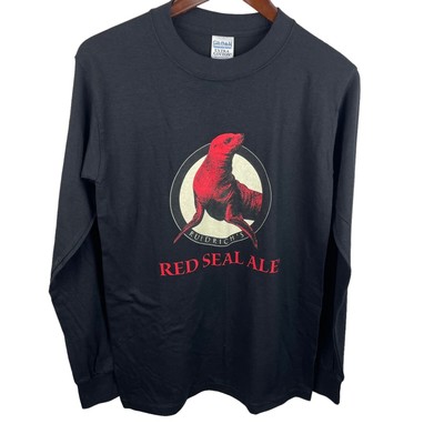 Red Seal Ale Men s Sz S Black Logo Double Sided Graphic Long Sleeve Shirt New