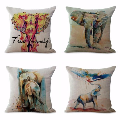 4pcs set cushion covers lucky Indian elephant furniture cushion covers