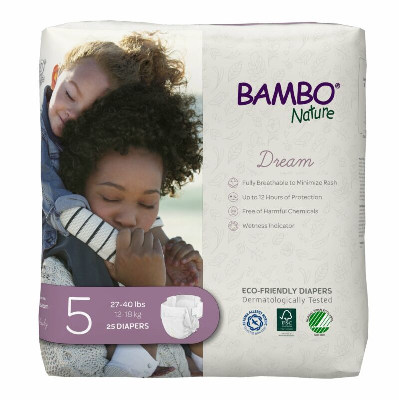 Bambo Nature Baby Diaper Size 5 27 to 40 lbs. 1000016927 25 Ct