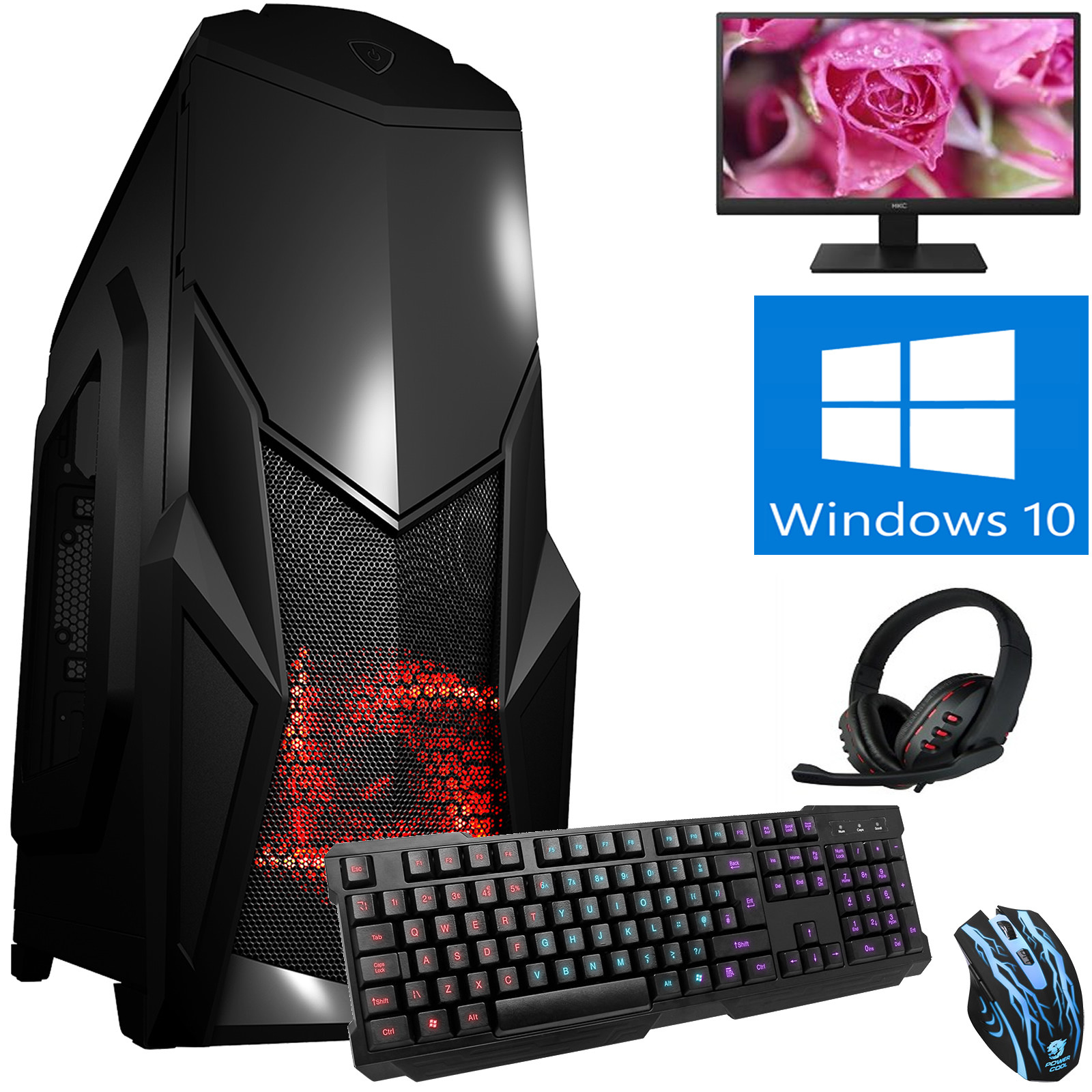 Mega Fast Dual Core Desktop Gaming PC Computer Bundle 4.1 8GB 1TB