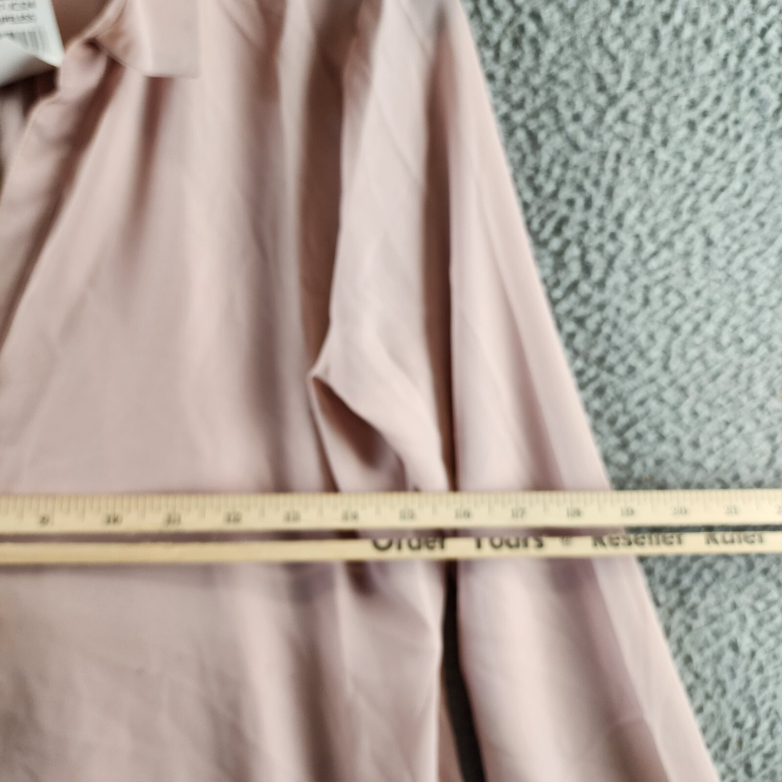 Milano Collared Henley Blouse Women's Medium Mauve Solid Long Sleeve Pullover - Picture 7 of 17