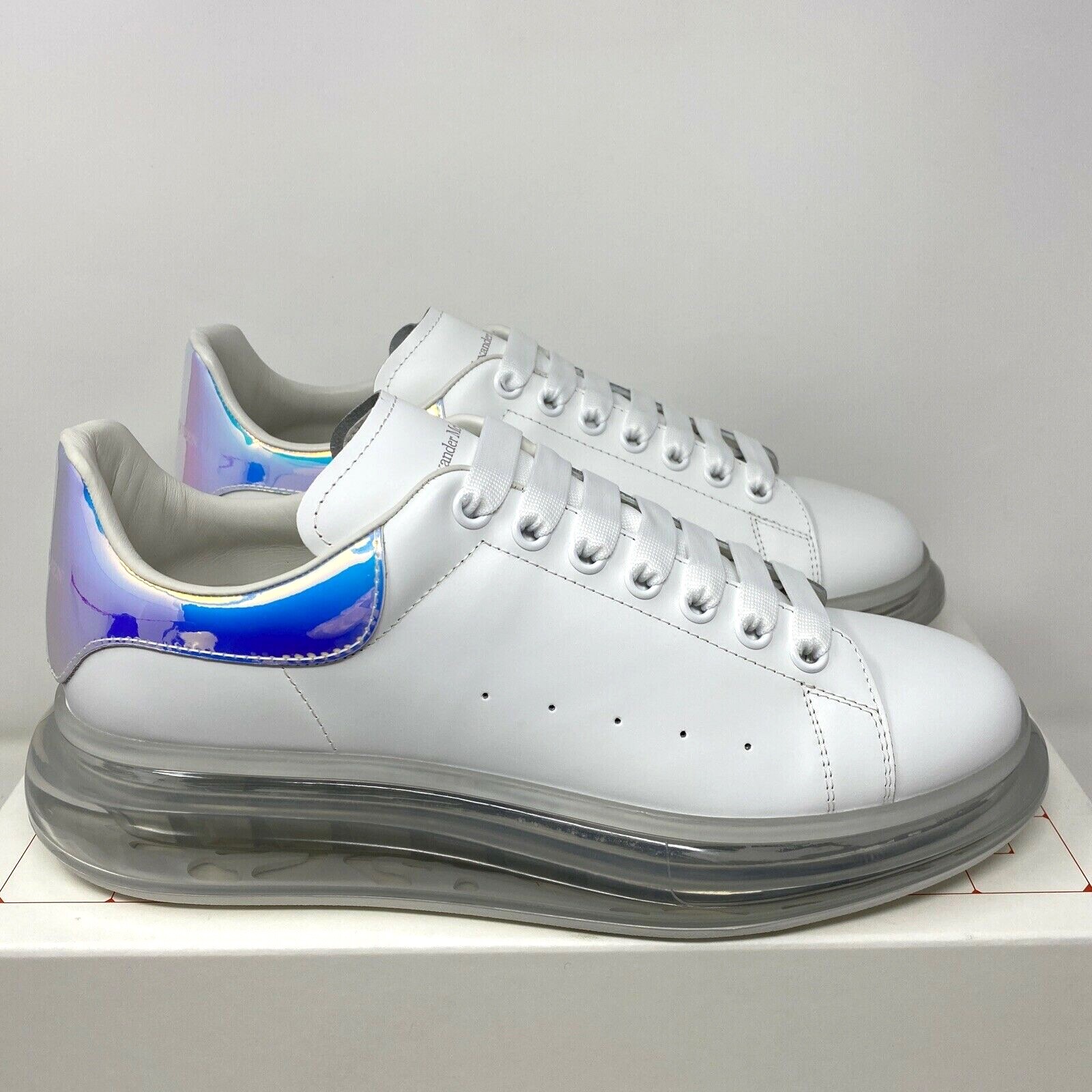 Clear Sole Leather Sneakers Size 