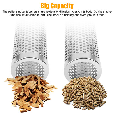 Stainless Steel BBQ Grill Smoker 12" Box Tube for Wood Pellet Pipe Smoking Meat