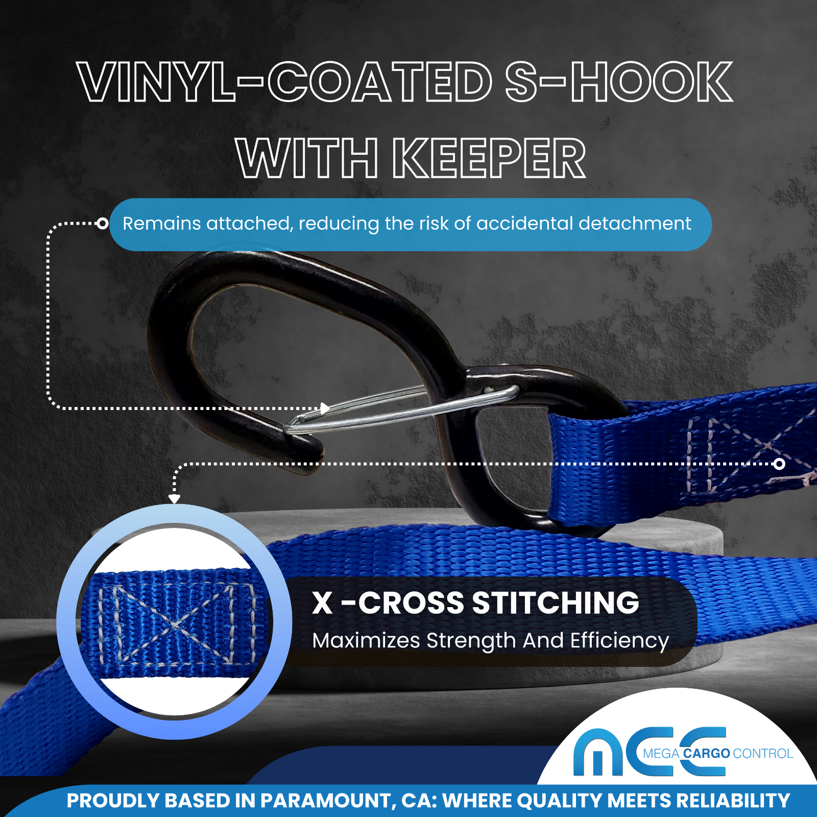 2 Pack 1" x 6' Cam Buckle Tie Down Strap w/ S Hook For Boat Motorcycle Bike