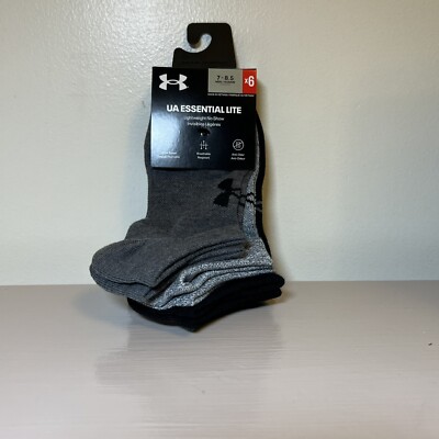 Under Armour Essential Lite 6 Pairs Socks Multicolor Size 7-8.5 Men/ 6-10 Women